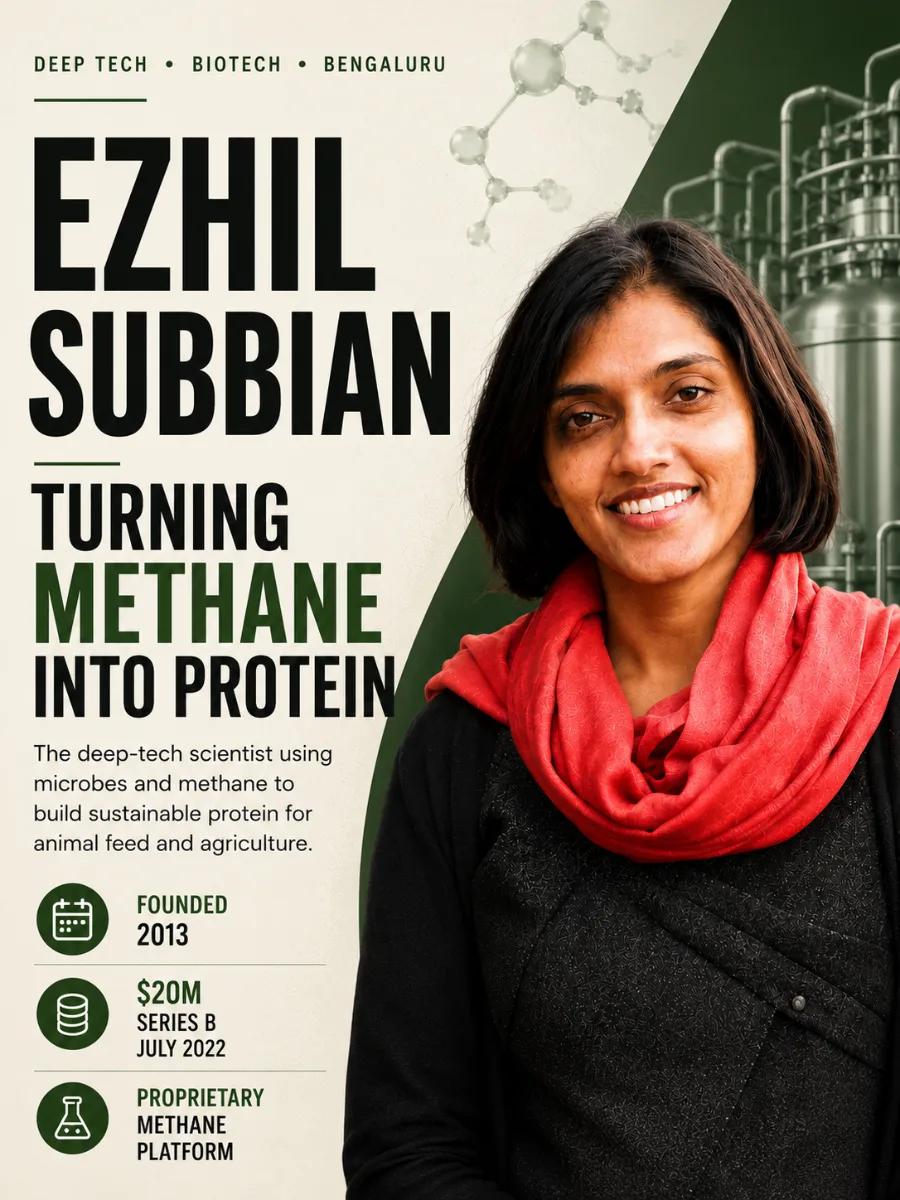 Ezhil Subbian built String Bio to turn a greenhouse gas into protein