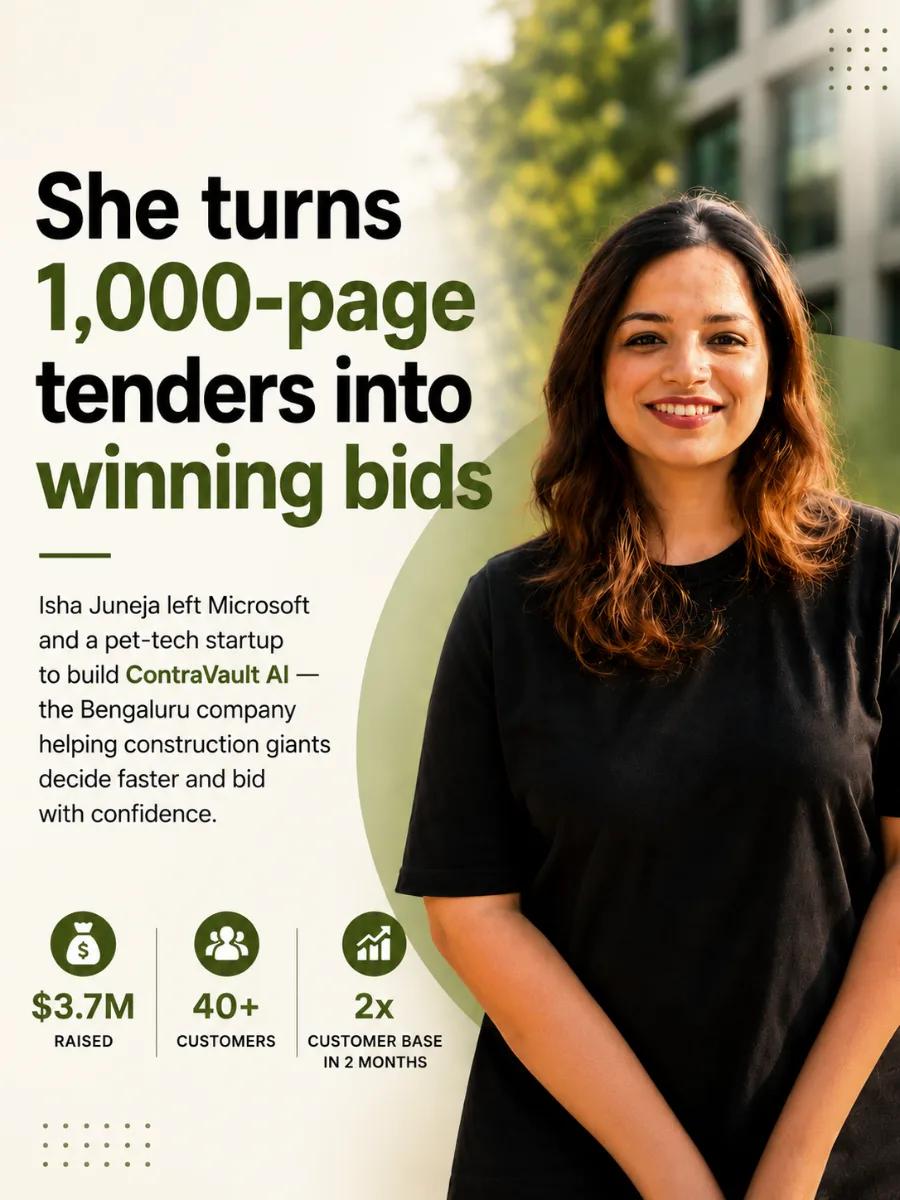 Isha Juneja left Microsoft, sold a pet-tech startup, then built ContraVault AI