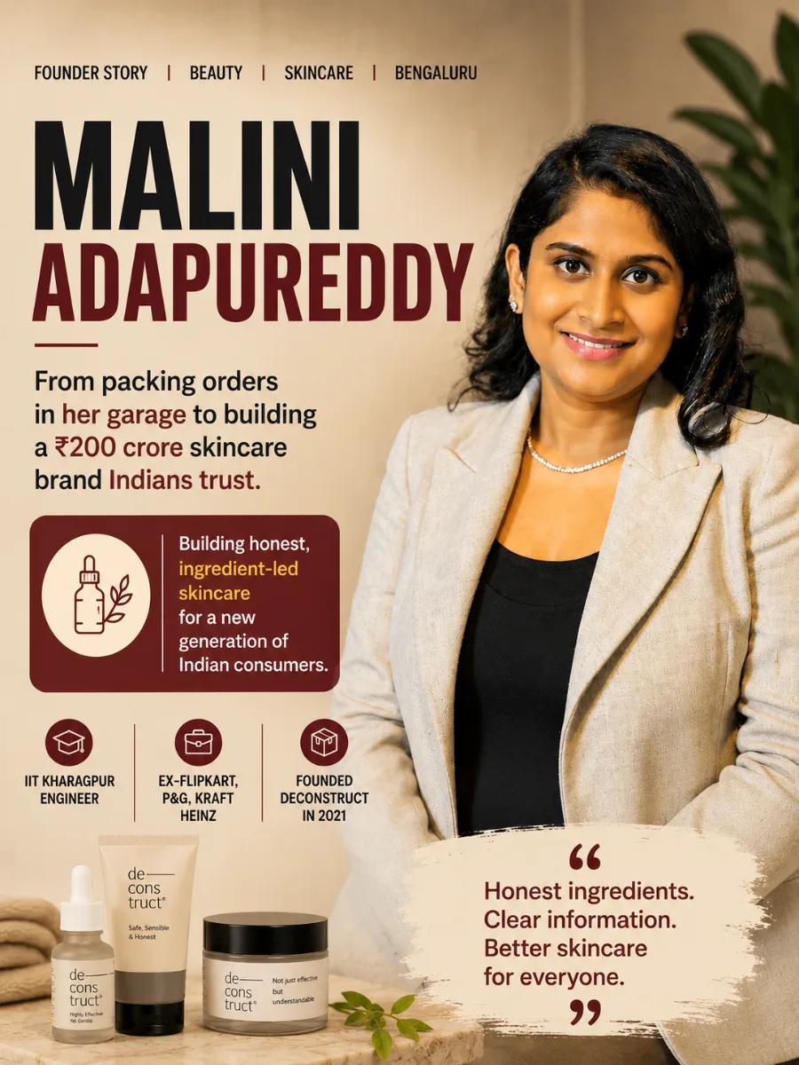 Malini Adapureddy started Deconstruct in her garage and grew it into a 200 crore skincare brand