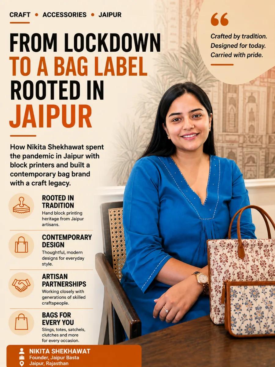 Nikita Shekhawat spent a lockdown with Jaipur's block printers and built a bag label from it