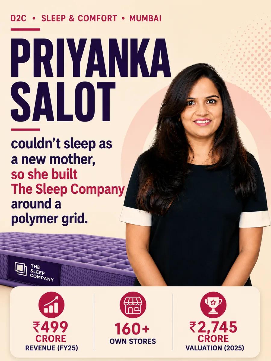 Priyanka Salot couldn’t sleep as a new mother, so she built The Sleep Company around a polymer grid