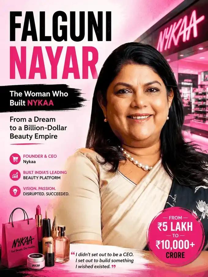 Falguni Nayar walked out of a top banking job at 50, and built Nykaa into a listed beauty giant