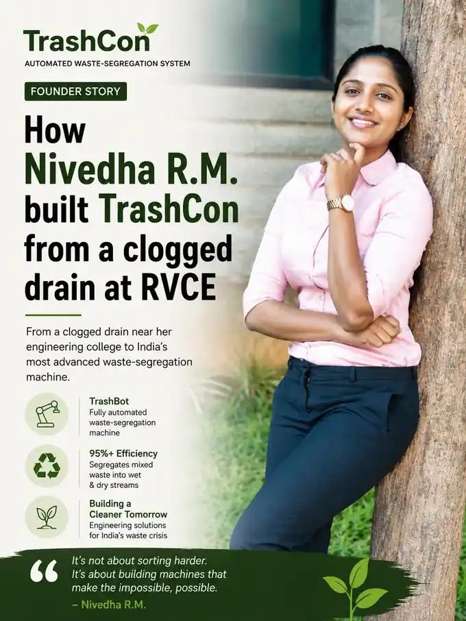 How Nivedha R.M. built TrashCon from a clogged drain at RVCE