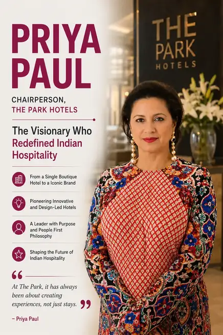 Priya Paul took over The Park hotels at 22, and turned them into one of India’s sharpest hospitality brands